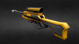 Low Poly Game Ready SciFi Sniper Rifle rifle, fiction, assault, fps, ready, first, science, sniper, scif, weapon, game, low, poly, person