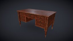 Beautiful Vintage Desk office, and, wooden, medieval, gameprop, worn, furniture, table, drawer, old, ornaments, fancy, tear, baroque, ue4, wear, packed, unity, lowpoly, fantasy, ue5
