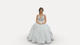 Sitting Bride 0834 style, fashion, beauty, wedding, dress, miniatures, realistic, woman, bride, character, 3dprint, model