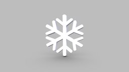 Cartoon snowflake flower, winter, ice, xmas, christmas, water, cold, frozen, weather, snowflake, lowpolymodel, cystal, handpainted