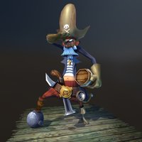 Pirate captain, 3d-model, character, cartoon, pirate