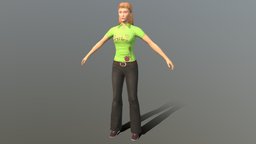 Female LowPoly (Rigged) boy, people, child, woman, character, girl, man, female, male