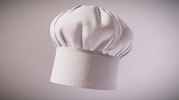 HAT white, chef, cook, aaa, caps, headgear, realistic, kitchen, hats, game-ready, unreal-engine, ue4, unity, game, pbr, clothing