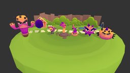 Enemies game-art, low-polly, low-poly-art, character, cartoon