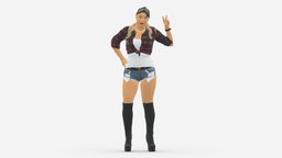Woman In Shorts 0139 style, people, shorts, beauty, clothes, miniatures, realistic, woman, character, 3dprint, model