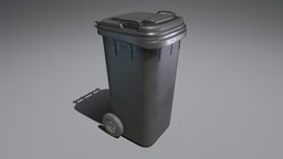 Rigged Residual Waste Can 120L (Low-Poly) household, can, garbage, waste, trashcan, recycle, 3dhaupt, low-poly, pbr, animation, container, plastic, black, rigged, wheeled-garbage-can, 120l, abfallbehaelter, fahrbar, residual-waste-can