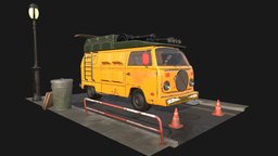 TMNT PartyVan and, vehicles, time, games, fan, ninja, tmnt, turtles, ready, 2d, props, real, real-time, asset, game, 3d, art, low, poly, digital, environment, noai, teenagemutant, partyvan