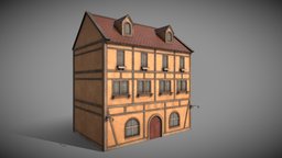 German House style 6 snow restaurant, german, snow, christmas, apartment, germany, holiday, old, deutschland, deutsch, snowed, architecture, low-poly, cartoon, asset, lowpoly, house, home, stylized, building, street, village, gameready