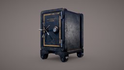 Antique Iron Safe safe, antique, western, old, iron, game-ready, game-asset, wild-west, design, black