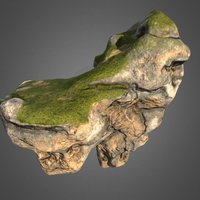 Floating island with the cave object, flying, island, cave, fantastic, ready, fairy, nature, floating, game, blender, blender3d, low, poly, fantasy, rock, environment
