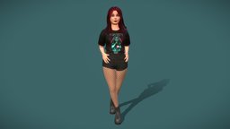 Redhead Rock Girl red, punk, redhead, gothic, aesthetic, emo, character, girl, female, rock