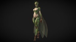 Insect Mistress insect, midpoly, characterart, charactermodel, game-character, maya, girl, blender, substance-painter, female, zbrush, 3d-character