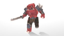 [ MC ] Java : Red Orc orc, warrior-fantasy, blockbench, minecraft-models, minecraft, monster, warrior-character