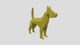 Low Poly Dog(Free Download) dog, pet, puppy, low-poly, lowpoly, animal, stylized, commercial-use