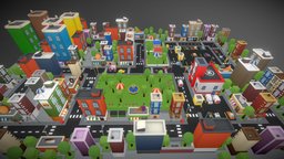 Simple Toon City apartment, unity, unity3d, low-poly, vehicle, low, poly, city, building, street, modular