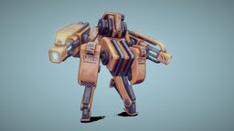 Mech 02 mech, stylised, mecha, handpainted, low-poly, photoshop, blender, pbr, lowpoly, gameart, hand-painted, gameasset, stylized, concept, robot, highpoly