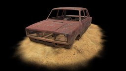 Technodarkness – Wrecked Car prop, rusty, lada, props, wrecked, vaz, car, lada-2107