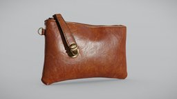 Women Leather Wallet leather, fashion, women, bag, brown, pi, realistic, scanned, pu, pbr-texturing, pbr-materials, leather-bag, dark, gold, inciprocal