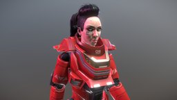 Scifi Heavy Soldier Manon soldier, game-ready, pbs, msgdi, character, asset, pbr, lowpoly, scifi, female, animation