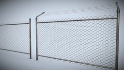 Netting Mesh Fence Kit Low Poly Low-poly 3D mode kit, fence, gate, link, mesh, exterior, barrier, wire, enclosure, ironwork, iron, chain, ornamental, lattice, grille, netting, substancepainter, substance, low, industrial