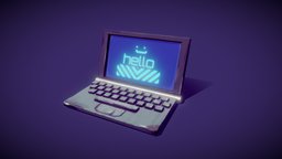 Laptop gadget, laptop, handpainted, lowpoly, sci-fi, stylized