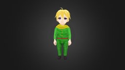 El Principito (little prince) boy, character, blender, lowpoly, stylized, animated, male, anime