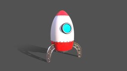 Cartoon Rocket toy, rocket, 3dpriting, substance, cartoon, 3dsmax, rocketcartoon