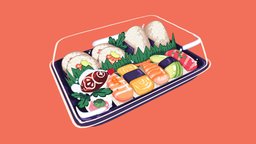 🍣Stylized Sushi🍣 food, fish, cute, sushi, sushi-roll, onigiri, blender3dmodel, stylized-handpainted, food3dmodel, foodmodel, soysauce, food3d, handpainted, blender, blender3d, stylized, sushiroll, stylizedfood