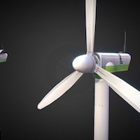Wind Turbine wind, turbine, vr, windmill, rotation, handpainted, blender3d, city, animation, gear