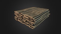 Pile of Planks wooden, plank, planks, vr, woods, battleground, woodpile, asset, lowpoly, mobile, military, wood, war, construction, gameready, pileofplanks