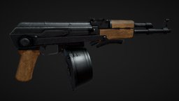 AK-47 Drum magazine drum, rifle, videogame, textures, army, materials, special, unreal, magazine, russian, ak, infantry, militar, arma, russia, videojuego, automatic, ak-47, weapon, unity, asset, pbr, military, download