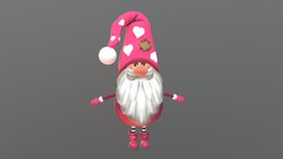 gnome pink cute, gnome, pink, cartoon