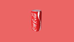 Soda Can coke, soda, cubik, lowpoly, voxel
