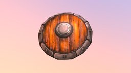 Low poly wood Shield warrior, medieval, hero, guard, legendary, equipment, protection, king, mythology, unrealengine4, weapon, unity, low-poly, game, mobile, fantasy, knight, steel