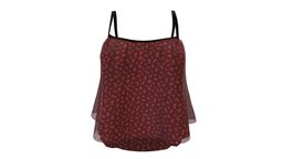 Female Spaghetti Straps Double Layer Cami Top red, cute, fashion, double, girls, top, clothes, summer, straps, transparent, sweet, casual, womens, spaghetti, layer, dots, cami, polka, loose, pbr, female