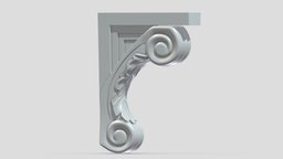 Scroll Corbel 07 stl, room, printing, set, element, luxury, console, architectural, detail, column, module, pack, ornament, molding, cornice, carving, classic, decorative, bracket, capital, decor, print, printable, baroque, classical, kitbash, pearlworks, architecture, 3d, house, decoration, interior, wall, pearlwork