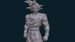 Goku to print fanart, dragonball, 3dprinting, actionfigure, goku, saiyan, dragonballz, resin, sculptures, 3dprint, zbrush, anime, sculpture, anycubic