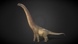 Argentinosaurus rig, giant, jurassic, sauropod, game-asset, brachiosaurus, argentinosaurus, low-poly, blender, blender3d, creature, animal, monster, dinosaur