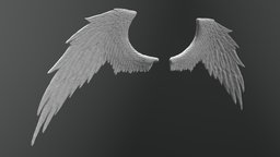 3d Printable Wings 3 stl, sculpt, base, anatomy, flying, humanoid, bird, printing, wings, angel, print, statue, printable, feather, printready, feathered, character, 3d, creature, zbrush, animal, sculpture, wing, grifon