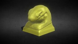 The Golden Snake Slytherin Keycap stl, mechanical, snake, printed, printable, keys, harrypotter, artisan, keycaps, slytherin, keycap, keyboard, chitubox, hogwartslegacy