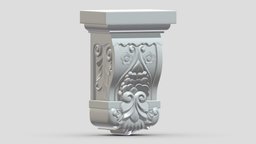 Scroll Corbel 14 stl, room, printing, set, element, luxury, console, architectural, detail, column, module, pack, ornament, molding, cornice, carving, classic, decorative, bracket, capital, decor, print, printable, baroque, classical, kitbash, pearlworks, architecture, 3d, house, decoration, interior, wall, pearlwork