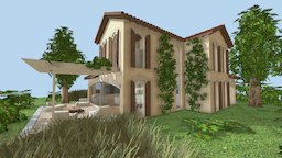 SHC Spanish Modern House 3 tree, room, modern, bathroom, cottage, couch, bedroom, villa, small, exterior, roof, terrace, living, kitchen, bungalow, mansion, large, spanish, sloped, glass, house, interior