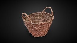 Wicker Basket 3D scan object, fireplace, food, basket, prop, wicker, skep, downloadable, game-asset, interior-design, game-model, freemodel, wicker-basket, photogrammetry, asset, 3dscan, wood, free, interior, download, pannier