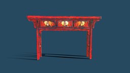 Red Chinese Console Table red, flower, console, rustic, furniture, distressed, console-table, furnituredesign, rustic-furniture, chinese_culture, substancepainter, substance, home, zbrush, distressedobject, chinese-furniture