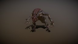 Monster: Reptile rpg, reptile, game-ready, mythical, emissive, low-poly, pbr, creature, monster, animated, fantasy, horror
