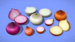 Cartoon Onion Patch food, market, farm, cooking, farming, vegetables, grocery, onions, shallot, handpainted, unity, unity3d, game, photoshop, mobile, stylized, gameready, redonion, noai