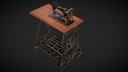 Sewing Machine vintage, retro, old, machine, sewing, pbr, lowpoly, gameasset, gameready