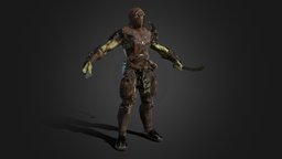 Orc assasin beast, orc, people, killer, assasin, game-ready, low-poly-character, monster