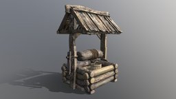 Animated Wooden Well well, ancient, wooden, medieval, water, old, engine, wood, animated, fantasy, village, woodengine