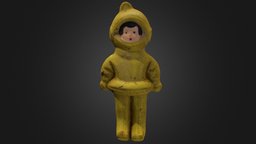 Old USSR Soviet Rubber Toy Astronaut toy, soviet, vintage, retro, spaceman, astronaut, old, scanned, rubber, ussr, cosmonaut, photoscan, photogrammetry, scan